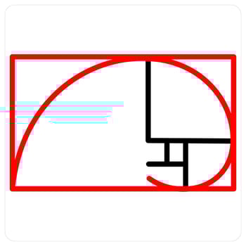 Ratio and graphic icon concept in red line color vector