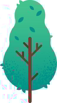 Green tree with falling leaves and brown trunk representing nature, ecology, environment, and growth, ideal for environmental projects, educational materials, or nature themed designs vector