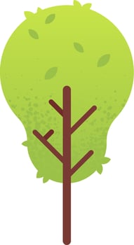 Green stylized tree with rounded foliage and brown trunk, perfect for representing nature, environment, or growth in a simple and visually appealing way vector