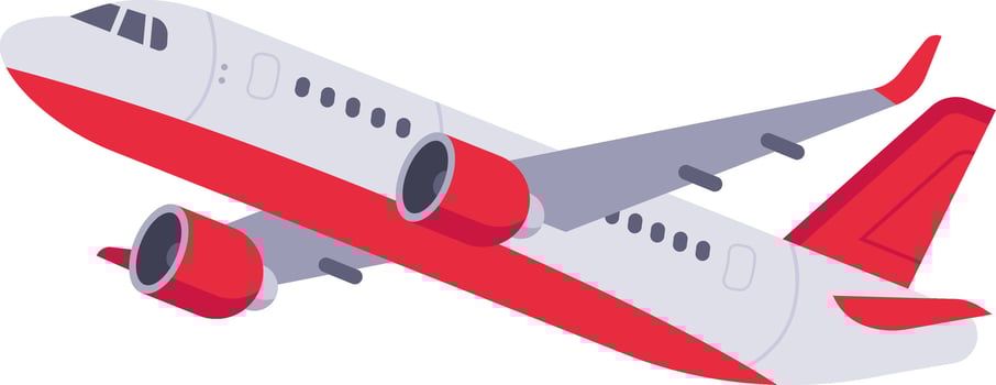 Modern passenger airplane soaring through the sky, embodying the essence of air travel, tourism, and efficient transportation for both leisure and business journeys vector