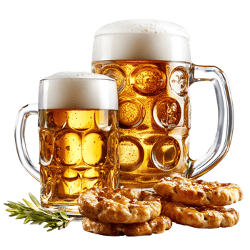 Beer Mug And Glass With Cookies Transparent Background png