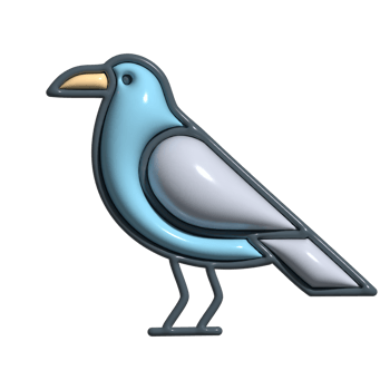 3D Cartoon Crow Icon Black Forest Bird, Smart Wildlife Character, and Mysterious Animal png
