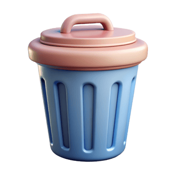 majestic reflective artistic Trash can icon, symmetrical and single-weight stroke. with Scalable Design. professional png