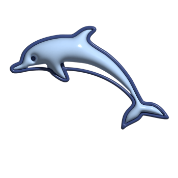 Adorable 3D Dolphin Icon Blue Cartoon Dolphin, Underwater Wildlife, and Happy Ocean Mascot png