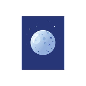 Magical Full Moon with Stars Illustration Design vector