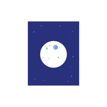 Mystic Full Moon in Starry Sky Illustration vector
