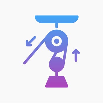 Design Illustration graphic of Double pulley icon with gradient style. Suitable for UI, mobile design, web design, etc. vector
