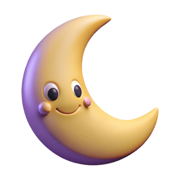 breathtaking playful art deco Smiling crescent moon character with pointed tips. Clean lines, flat color, minimal design with Scalable Design. ultra HD png