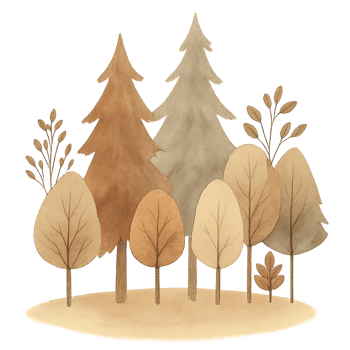 An illustration of trees in the forest png