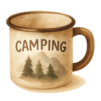 Camping mug icon png
