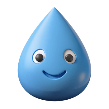 beautiful standout Teardrop-shaped character with a single, curved smile. Flat color, clean lines, with Scalable Design. png