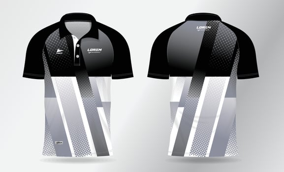 black and white background for polo jersey sport uniform template vector
