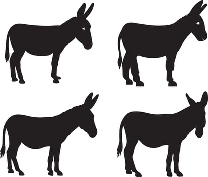 Silhouette donkeys design vector