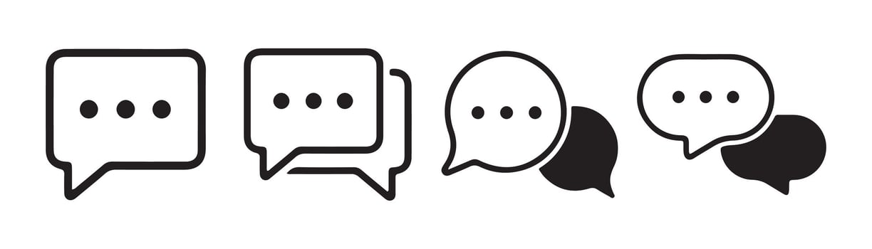 outline chat, message icon vector