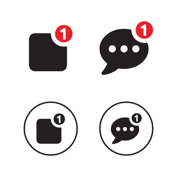 File, chat alert icon set vector