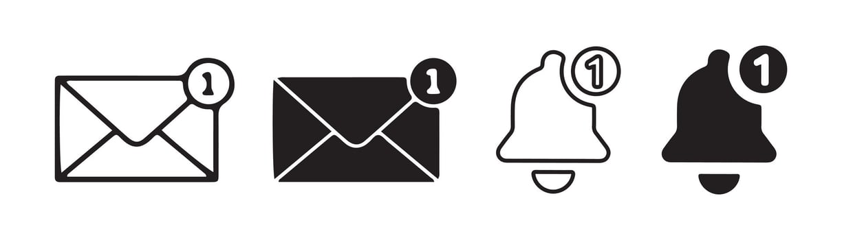 Render email notification icon vector