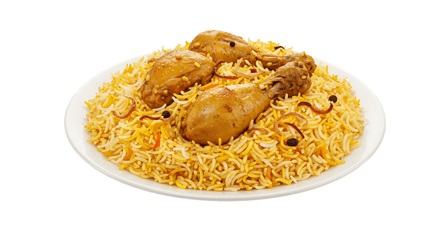 Spicy Chicken Biryani Meal on Transparent Background png
