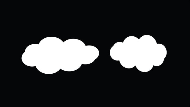 two white clouds on a black background vector