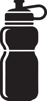 Black Silhouette of Sport Water Bottle on White Background vector