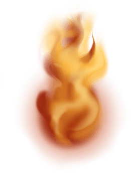 Abstract Gradient Fireball Flare Graphic Element in Golden Yellow Color png