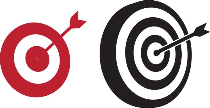 Bullseye Target Icon with Arrow vector