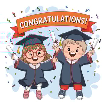 Proud Graduates Celebrate Their Achievement vector