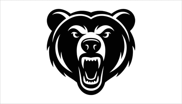 Roaring Bear Icon Fierce Wild Animal Mascot Logo vector