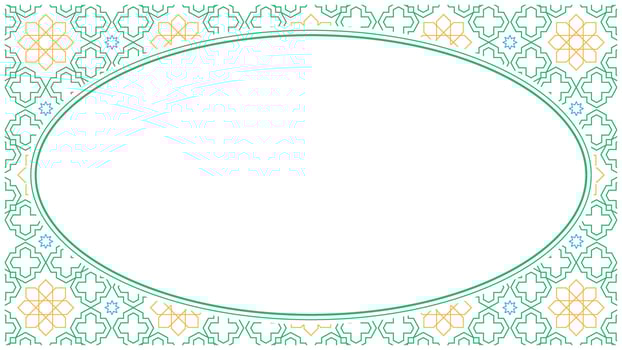 Elegant frame with geometrical mosaic pattern and oval blank space vector