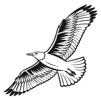 Flying Bird Silhouette Isolated on White Background vector