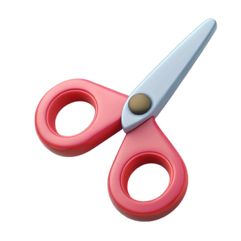 dazzling reflective gothic Single-weight stroke scissors. Flat color, scalable, minimal with Scalable Design. 4K png