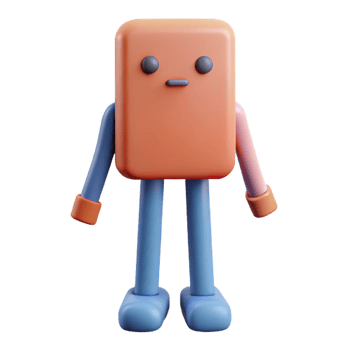 reflective extraordinary Upright rectangular character with thin arms and legs. Single-weight stroke, flat color, minimal with Scalable Design. handcrafted png