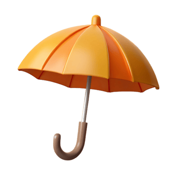 magnificent bold futuristic A simple umbrella with a curved handle. Flat color, minimal design with Scalable Design. refined png
