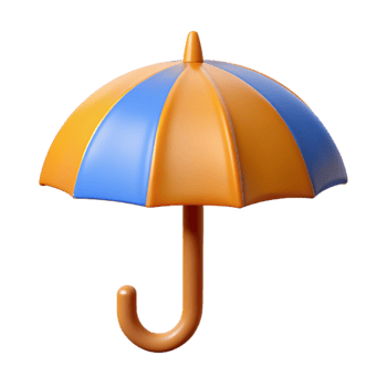 radiant bold industrial A simple umbrella with a curved handle. Flat color, minimal design with Scalable Design. elite png