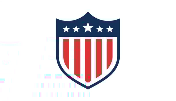 USA Shield with Stars and Stripes Emblem vector