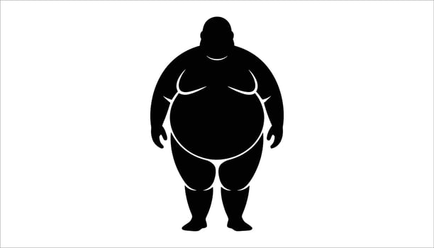 Bold Silhouette of Plus Size Person - Body Positivity Concept vector