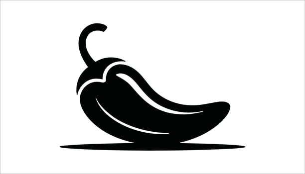 Black and White Chili Pepper Illustration vector