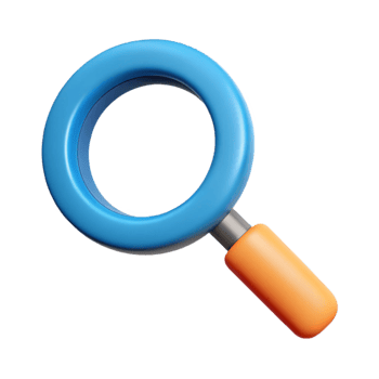 enchanting dreamy classic Pictogram of a magnifying glass. Clean lines, scalable, minimal design with Scalable Design. crisp png