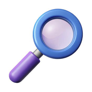 glorious futuristic Pictogram of a magnifying glass. Clean lines, scalable, minimal design with Scalable Design. 8K png