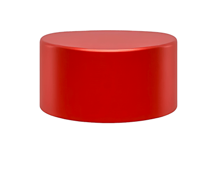 Red cylindrical podium display platform for product presentation on transparent background minimalistic design png