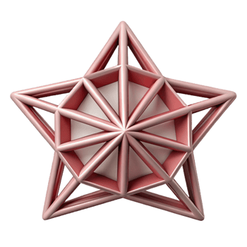 elegant whimsical gothic Geometric outline of a star. Symmetrical, crisp edges, flat color with Scalable Design. perfect clarity png