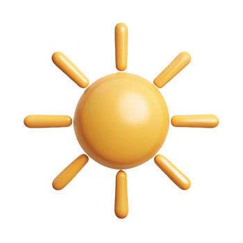 distinctive mid-century Clean lines outline of a sun. Minimal, flat color, symmetrical with Scalable Design. flawless png