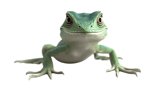 A detailed and lifelike illustration of a green lizard perfect for nature enthusiasts educati png
