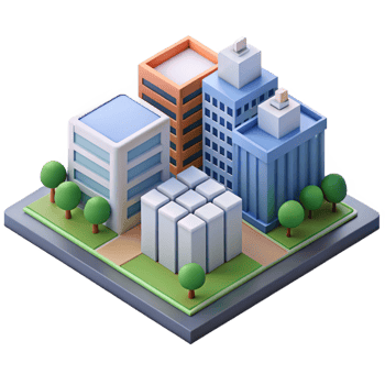 serene bohemian Isometric city block with simplified buildings. Flat color, clean lines with Scalable Design. detailed png