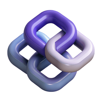 dramatic remarkable Interlocked geometric shapes forming a chain. Clean lines, flat color. with Scalable Design. png