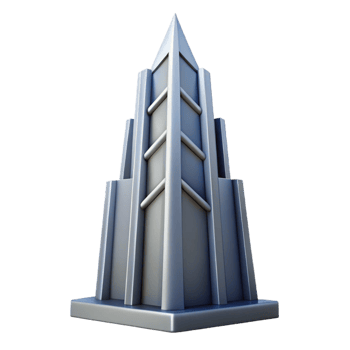striking energetic avant-garde Geometric silhouette of a skyscraper. Crisp edges, scalable, single-weight stroke with Scalable Design. artisan png