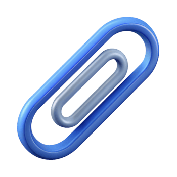 memorable classic Isometric paperclip with symmetrical design. Clean lines, flat color with Scalable Design. perfect clarity png