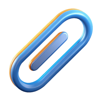 iconic industrial Isometric paperclip with symmetrical design. Clean lines, flat color with Scalable Design. high resolution png