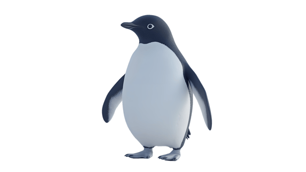 Adorable Penguin Standing on Transparent Background Wildlife Illustration Cartoon Animal Cut png