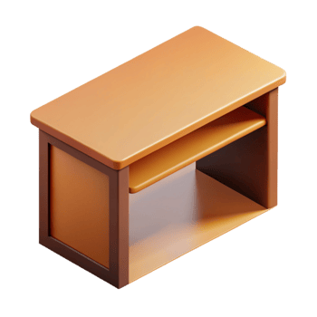 glorious urban Minimal isometric desk, brown, crisp edges with Scalable Design. ultra HD png