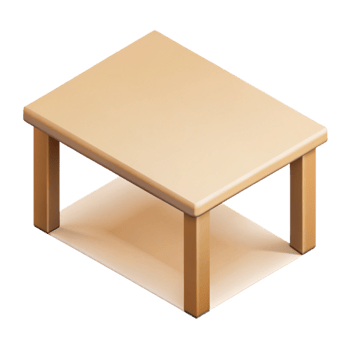 mysterious enchanting Crisp edges isometric table, beige, minimal with Scalable Design. masterfully captured png